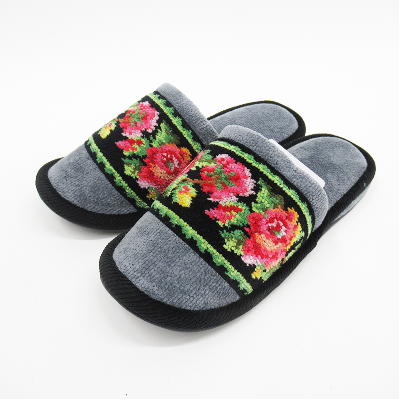 FEILER フェイラー LASY ROSE Pスリッパ /グレー